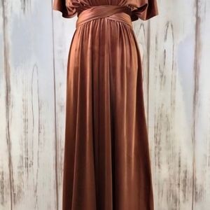 Elegant Brown Maxi Dress